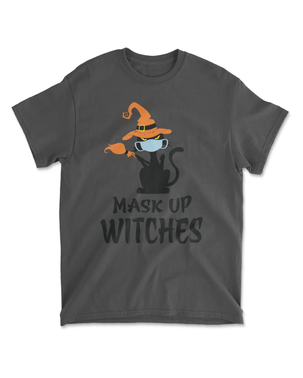 Mask Up Witches Funny CatHalloween T-Shirt