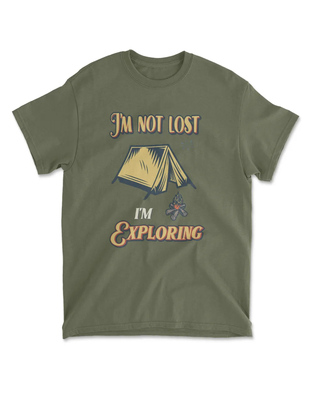 I'm Not Lost I'm Exploring Vintage Men's Standard T-Shirt military-green s