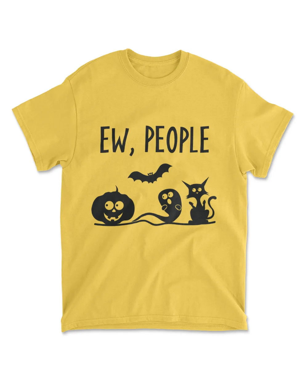 Ew People Funny Cat Pumpkin T-Shirt