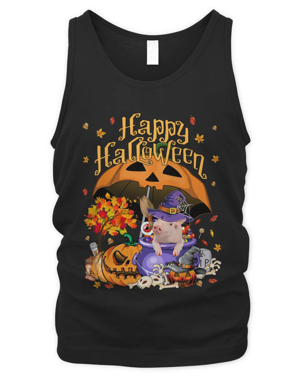 Halloween Autumn Witch Pig