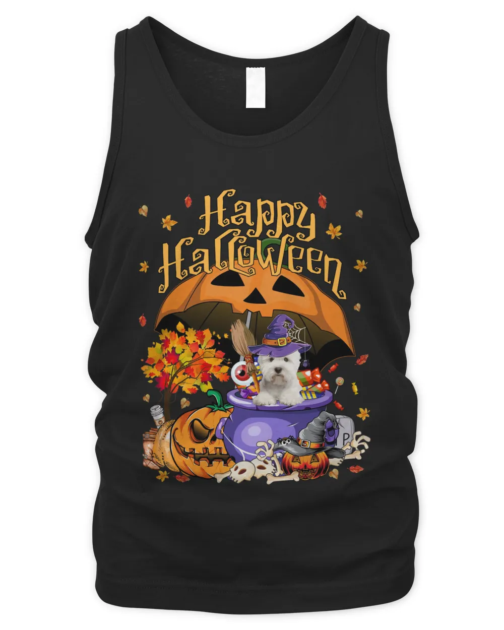 Halloween Autumn Witch West Highland White Terrier