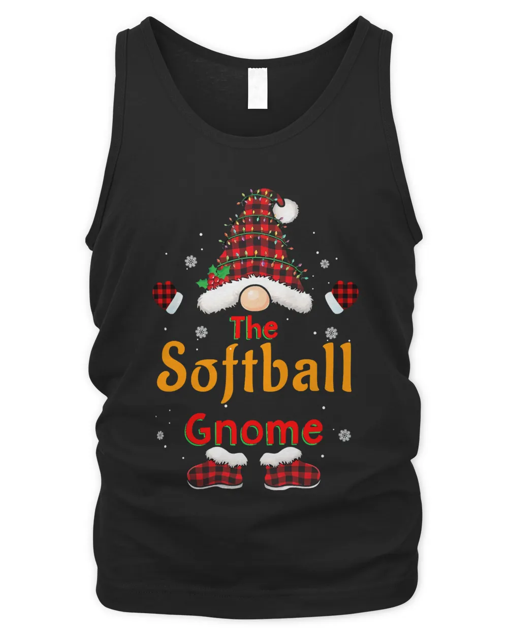 Softball Gnome Buffalo Plaid Matching Family Christmas 271