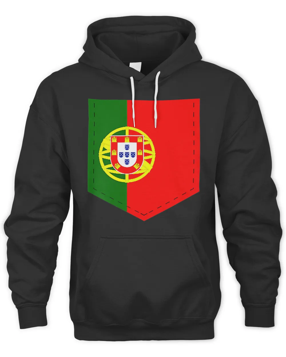 Portugal Flag with Printed Portuguese Flag Pocket T-Shirt