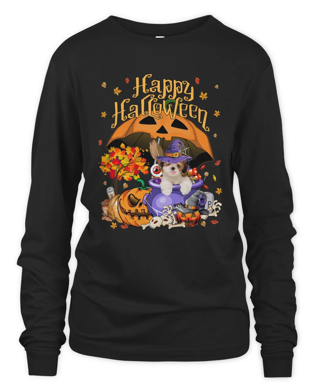 Halloween Autumn Witch Shih Tzu