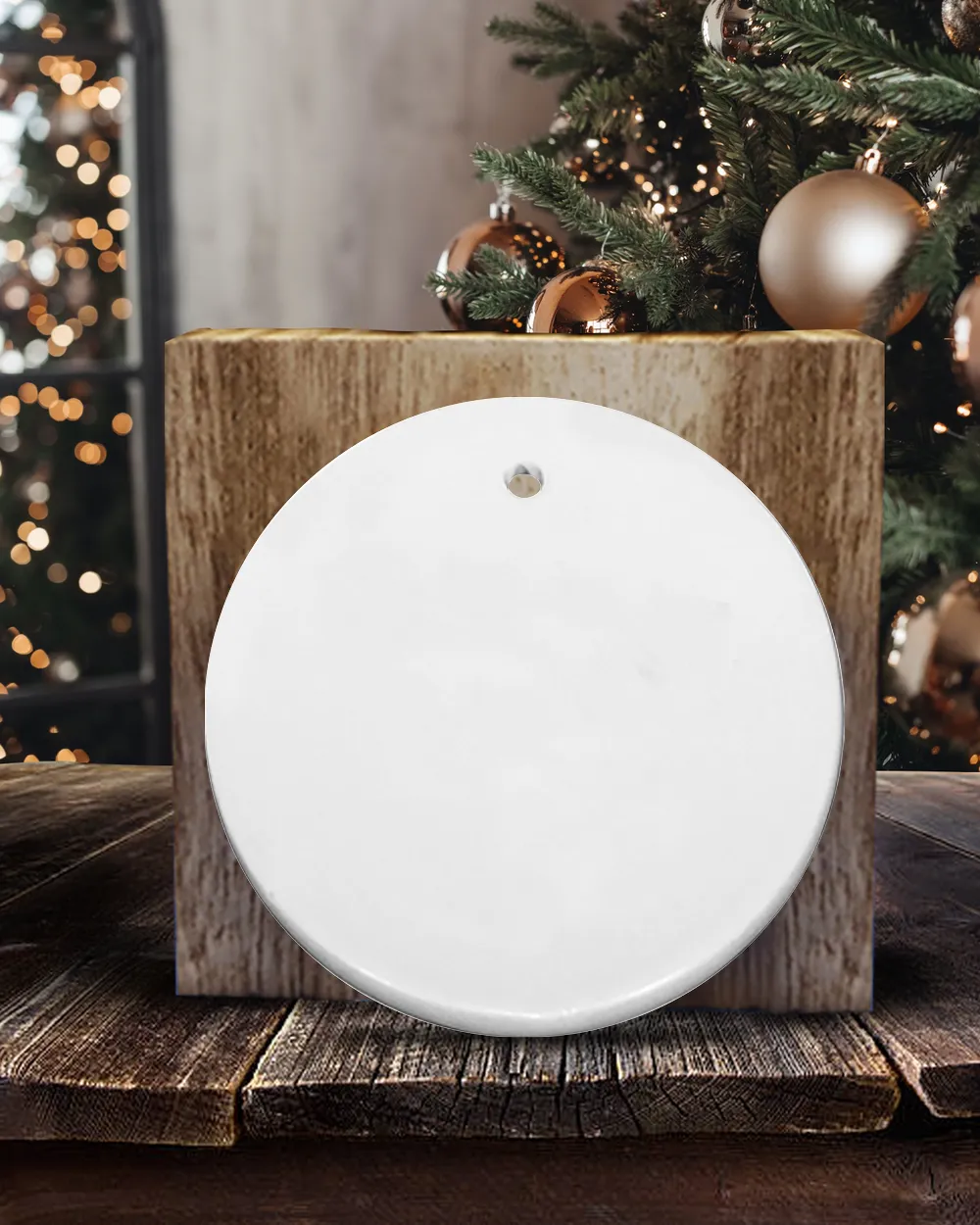 Personalized Photo Mom Dad Memorial Cardinal Ornament ORN55 Circle Ceramic Ornament white one-side single