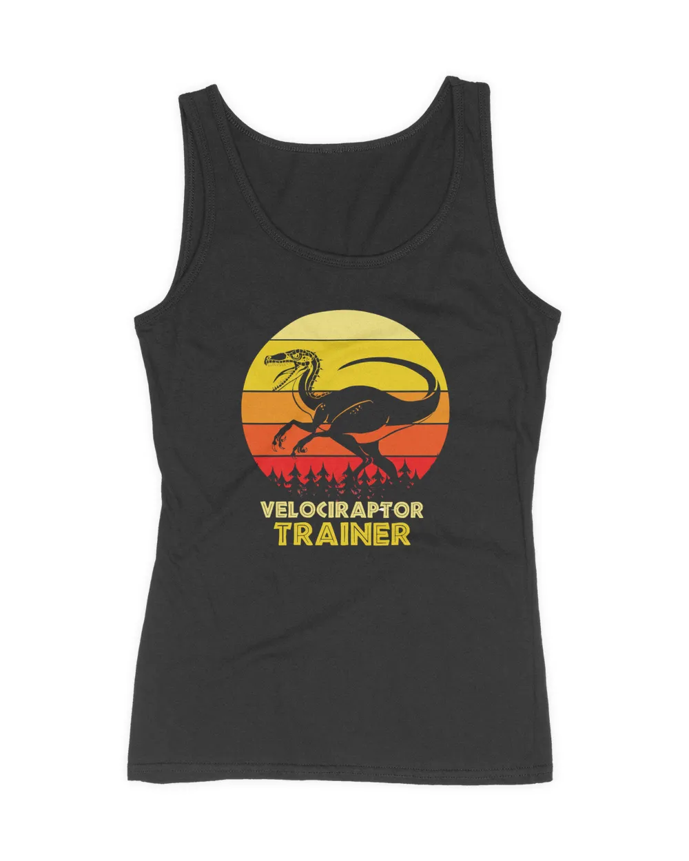 Dinosaur Velociraptor Retro Sunset Colorful Dino Trainer Dino