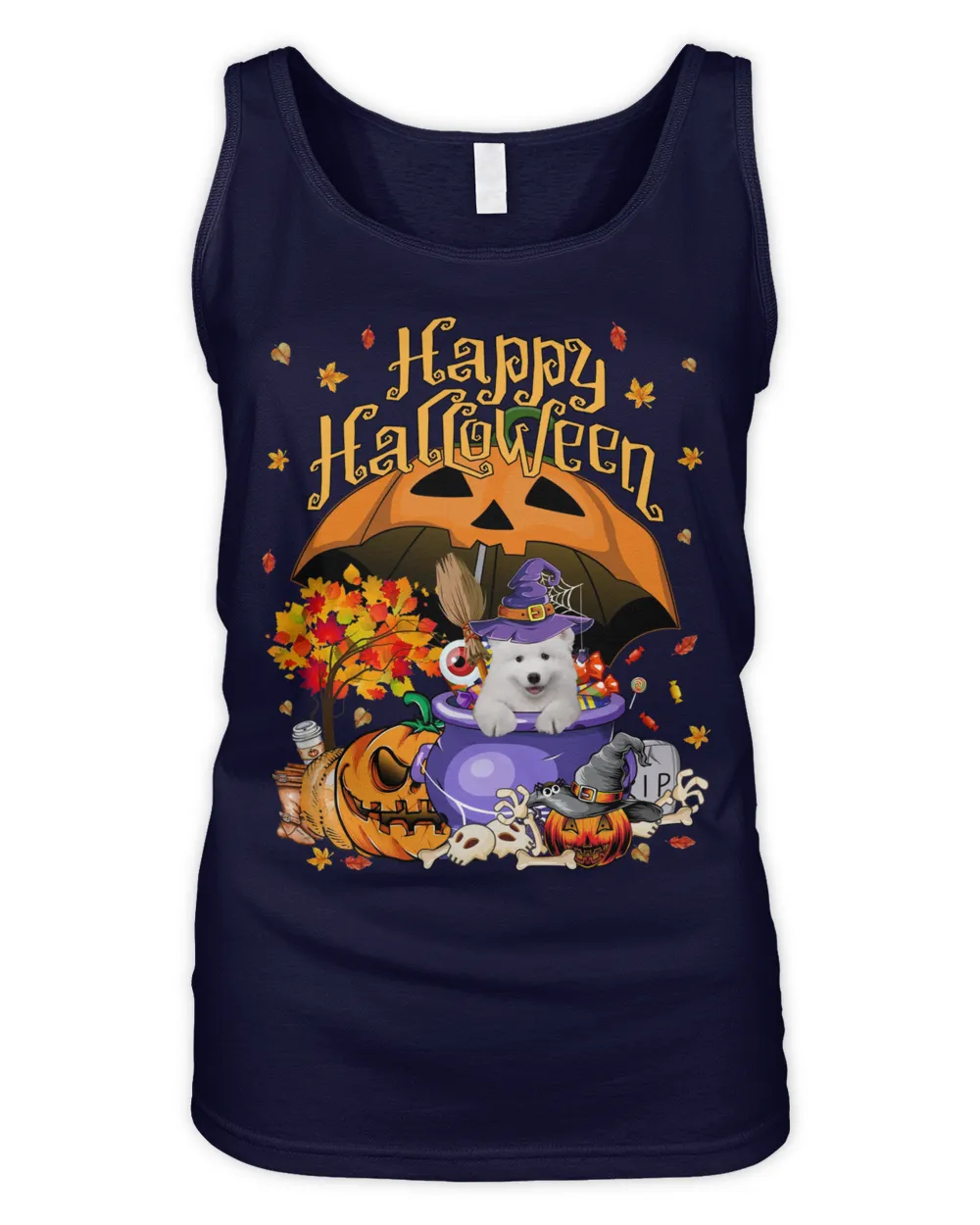Halloween Autumn Witch Samoyed