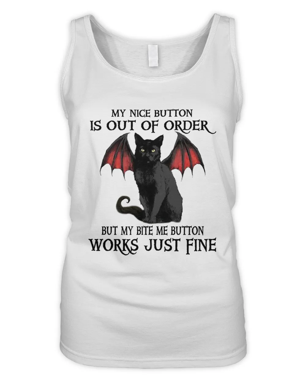 Black Cat My Bite Me Button Works Just Fine Kitty Kitten
