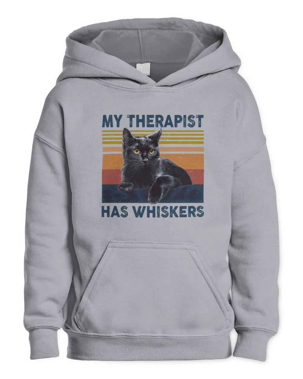 Black Cat My Therapist Has Whiskers Kitty Kitten
