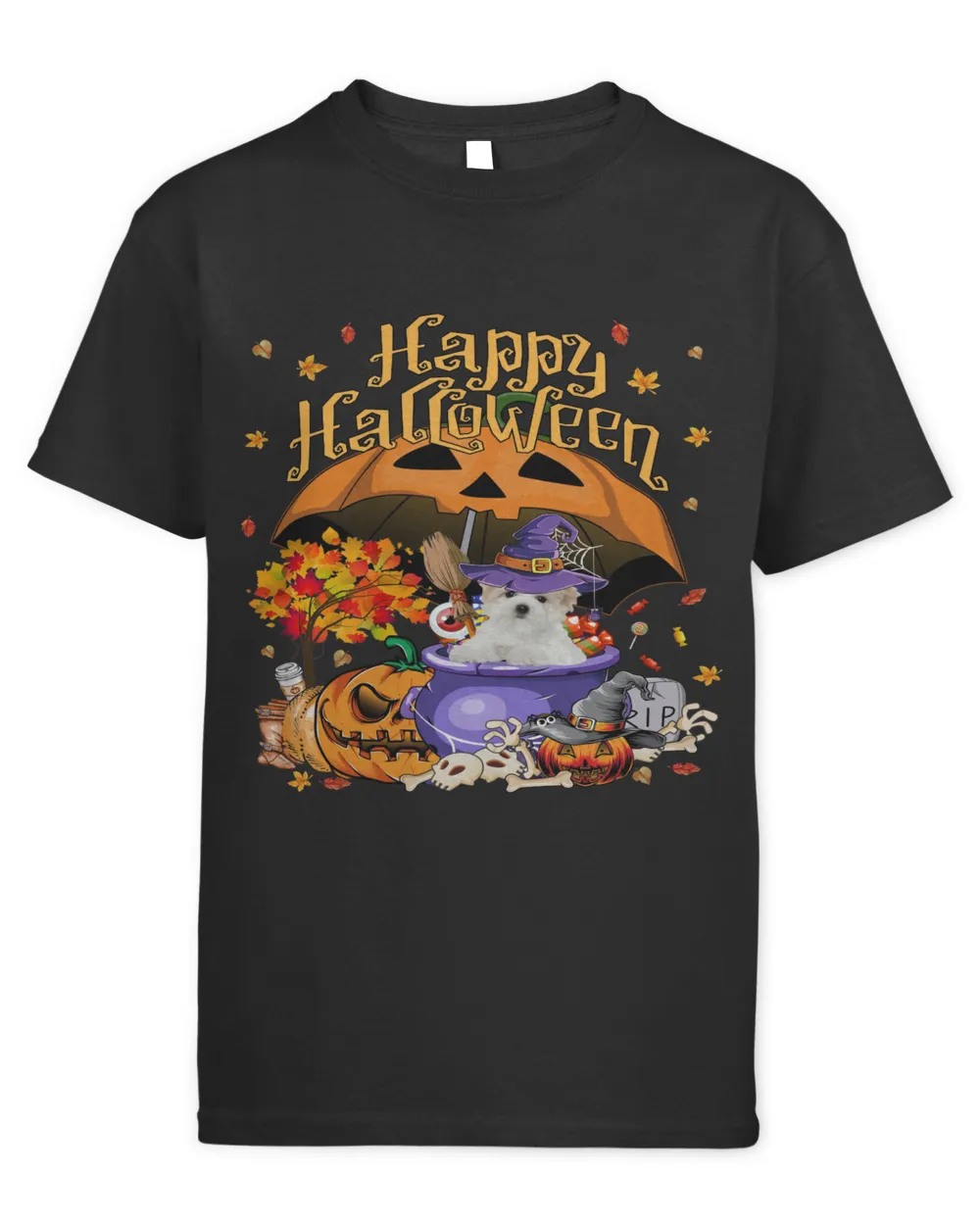 Halloween Autumn Witch Maltese