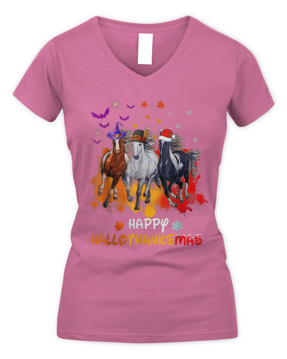 Horse Halloween And Merry Christmas Happy Hallothanksmas