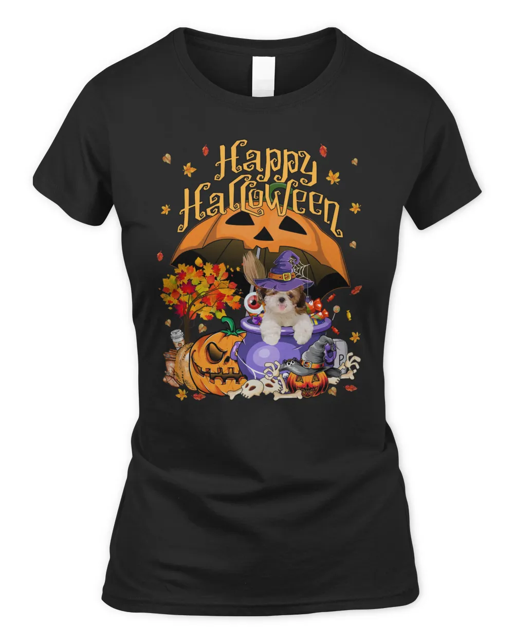 Halloween Autumn Witch Shih Tzu