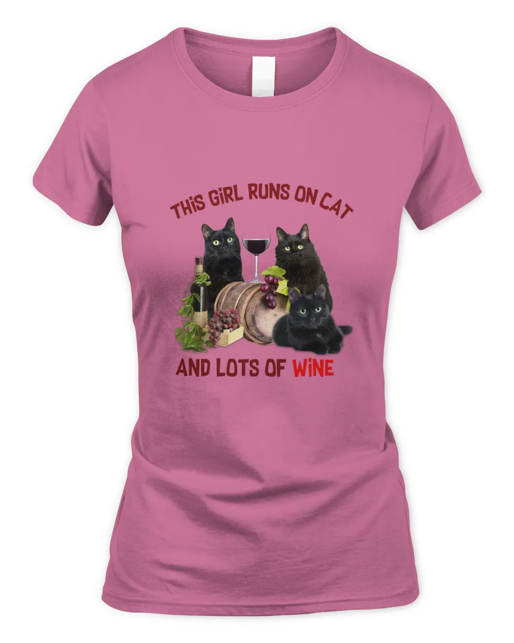 Black Cat And Wine This Girl Runs On Kitty Kitten