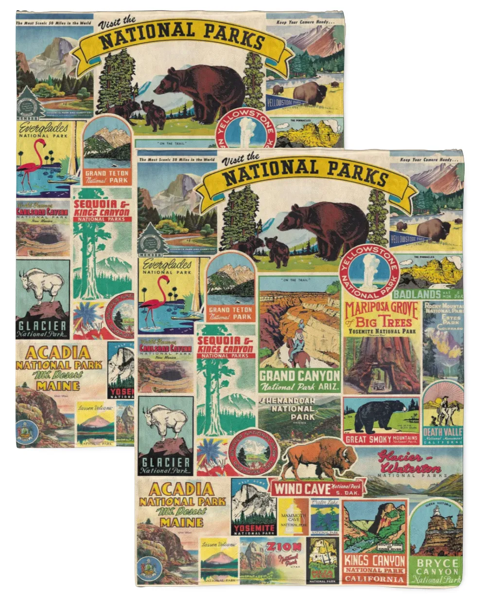 Nationnal Parks Plush Blanket (Printed in the EU)