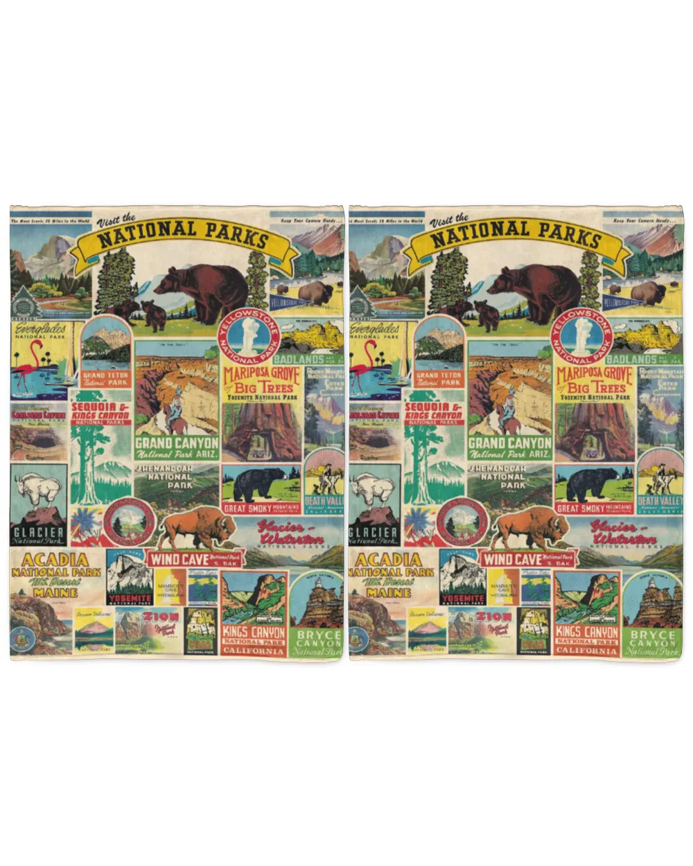 Nationnal Parks Plush Blanket (Printed in the EU)