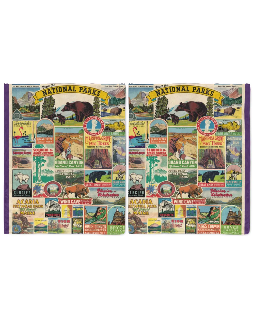 Nationnal Parks Plush Blanket (Printed in the EU)