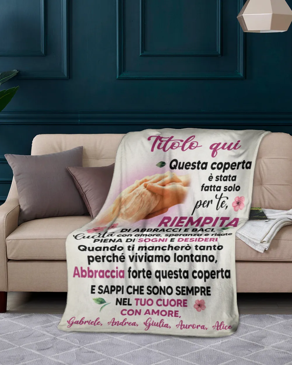 Coperta personalizzata per Nonna Mamma Questa coperta è stata fatta solo per te Couch Blanket (Printed in the EU) white s