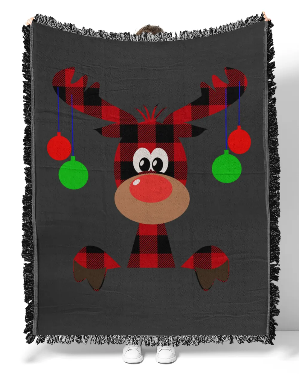 Christmas Buffalo Plaid Moose