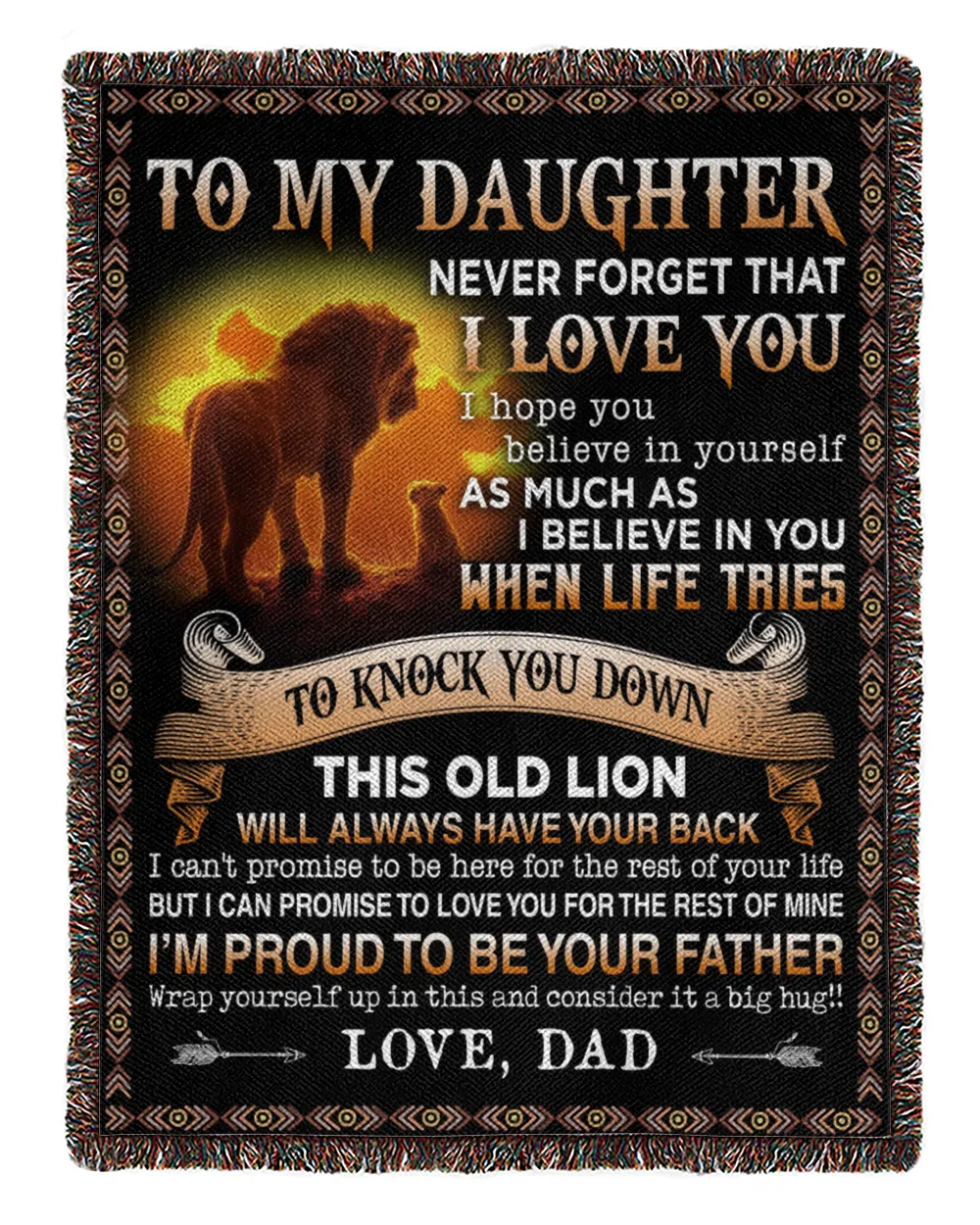 To my Daughter Love, dad