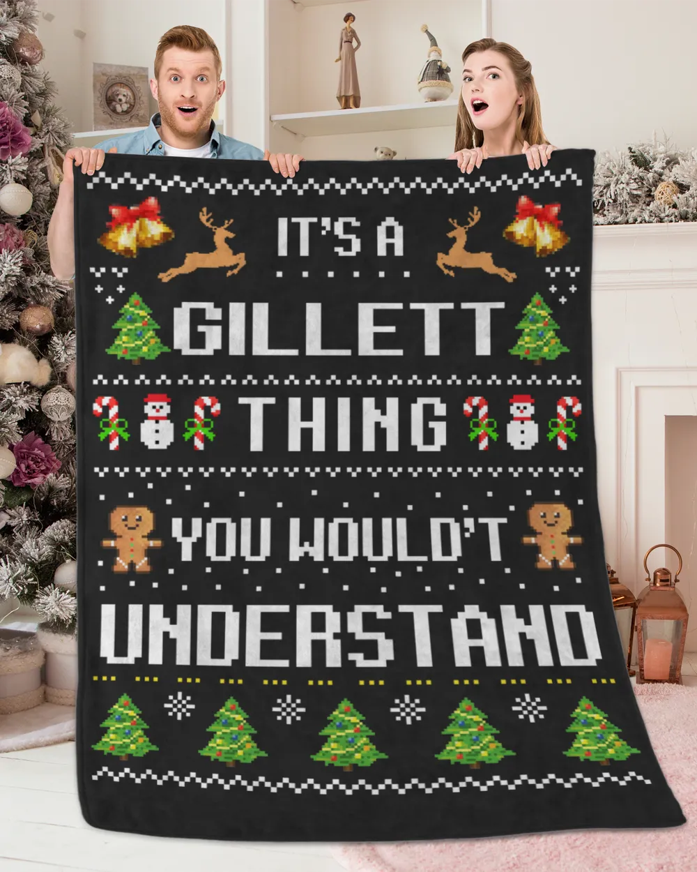 GILLETT-NT-XM17-01 Premium Mink Sherpa Blanket (60x80in) black 60x80in
