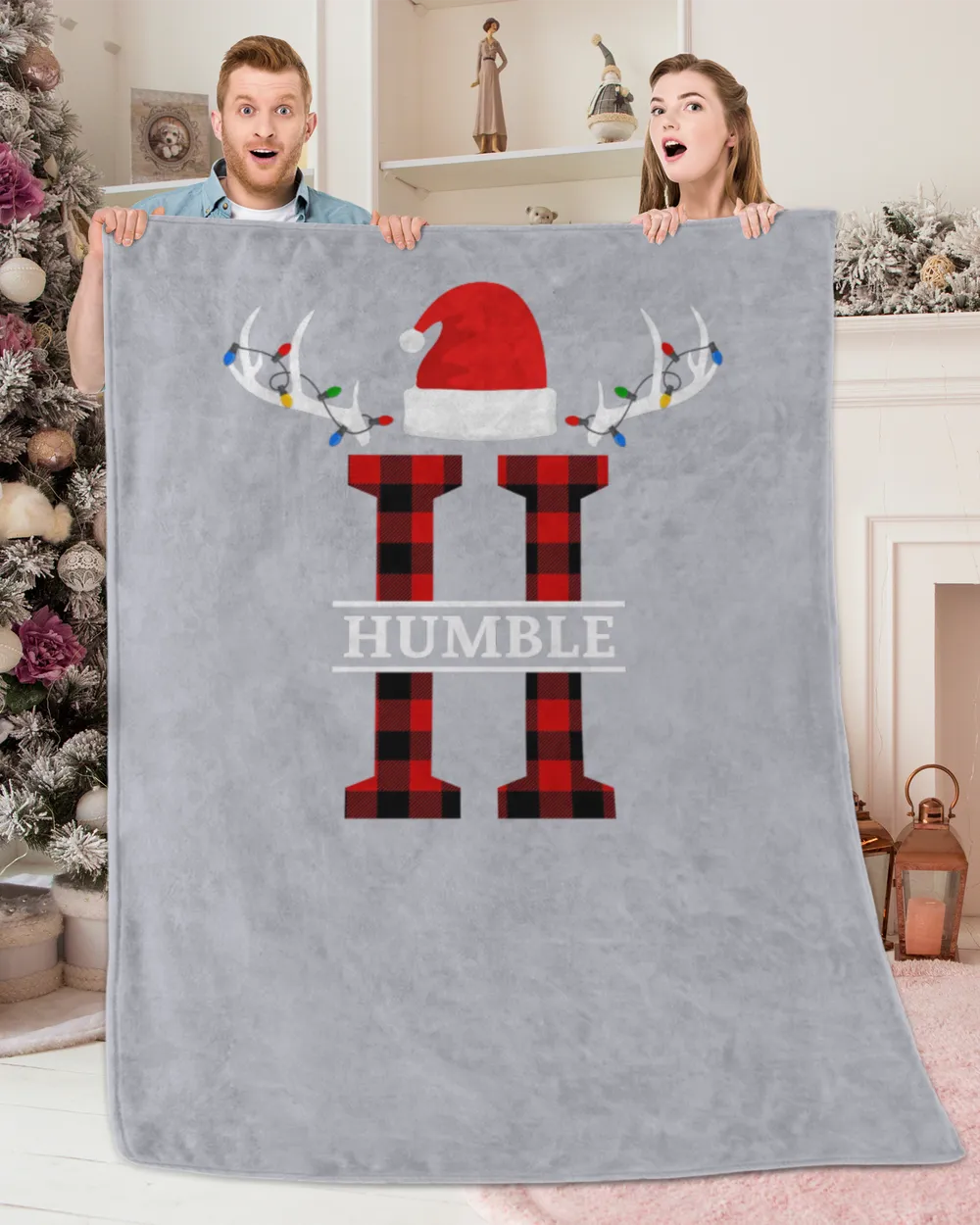HUMBLE-NT-XM16-01 Premium Mink Sherpa Blanket (60x80in) sport-grey 60x80in