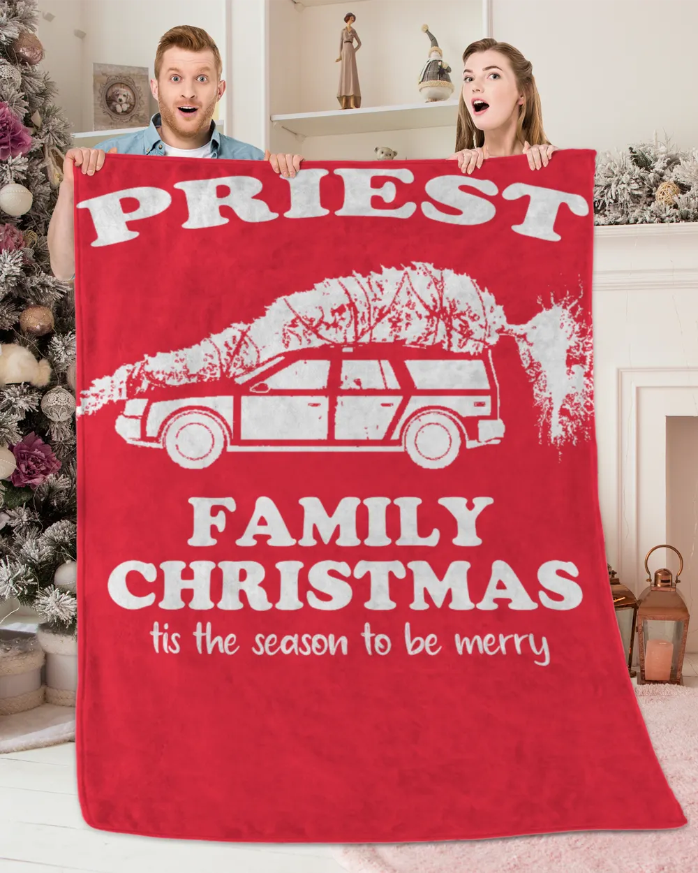PRIEST-NT-XM6 Premium Mink Sherpa Blanket (60x80in) red 60x80in