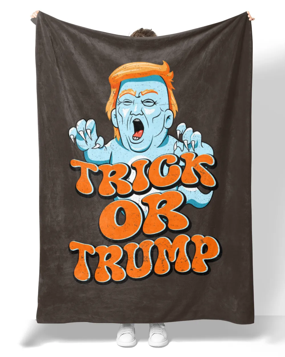 Trick Or Trump Ghost Halloween Distressed Groovy Retro Style Long Sleeve Tank tops Hoodies