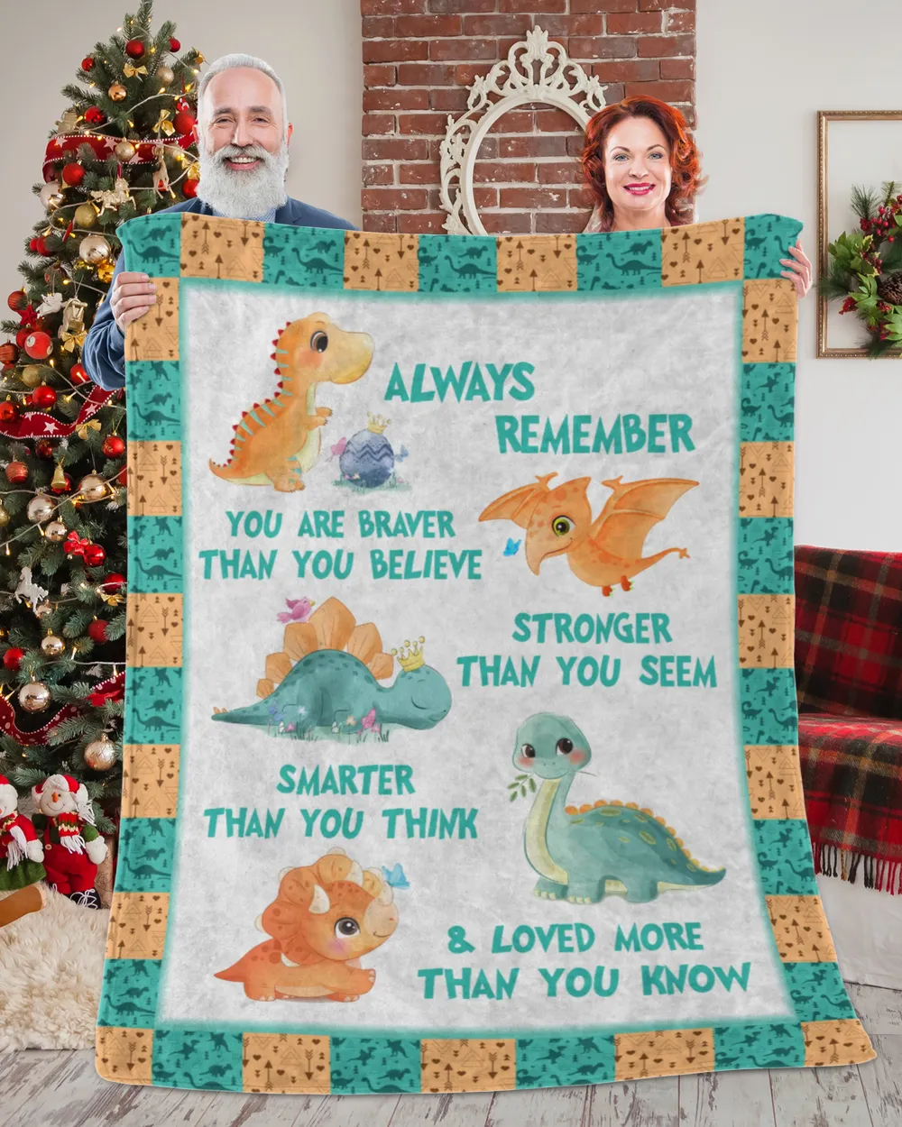 YOU ARE BRAVER BLANKET Premium Mink Sherpa Blanket (60x80in) white 60x80in