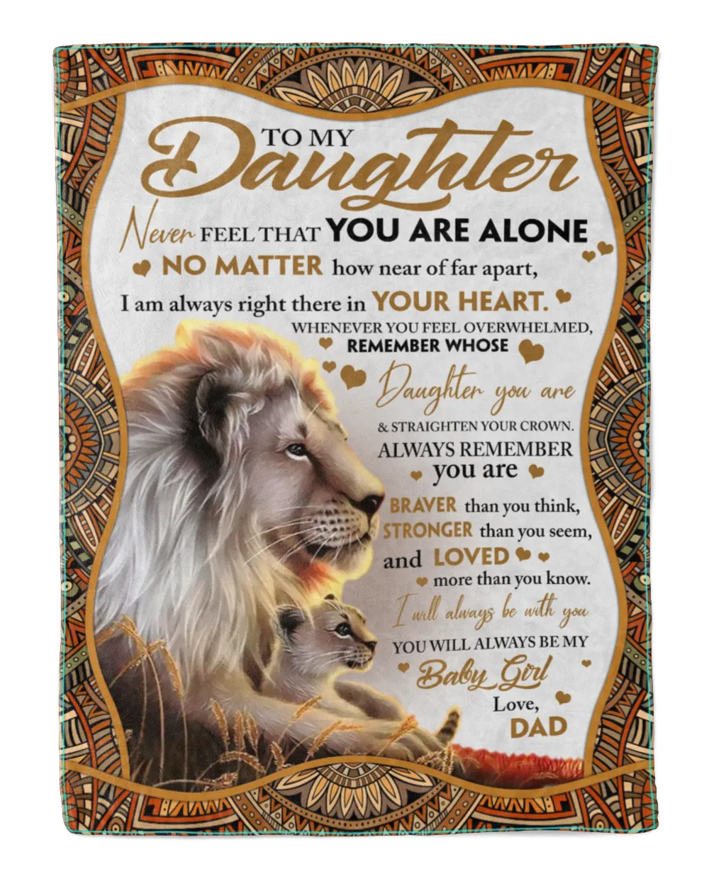 To My Daughter Dad Lion