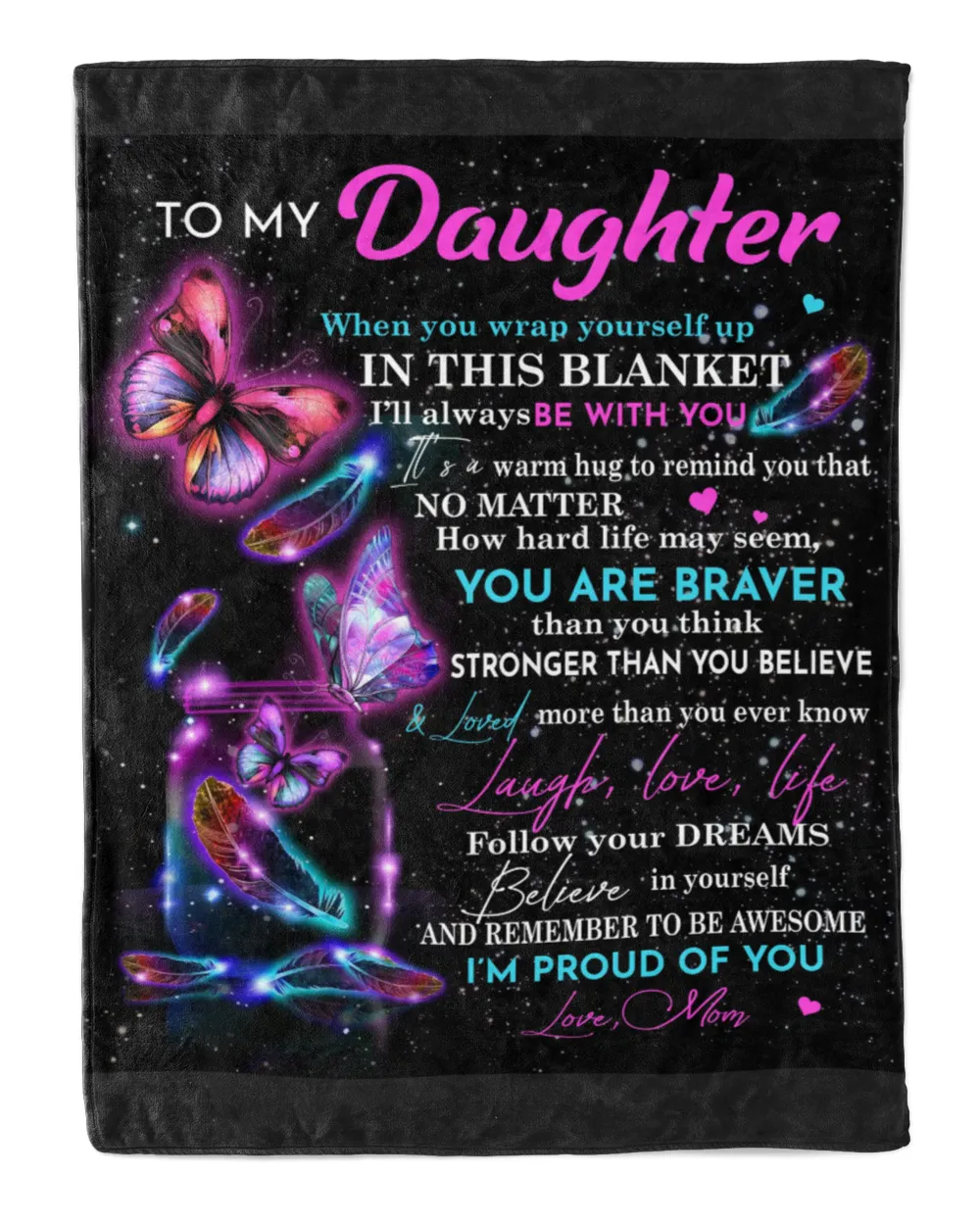 TO MY DAUGHTER LOVE  Quilt Fleece Blanket Bundle