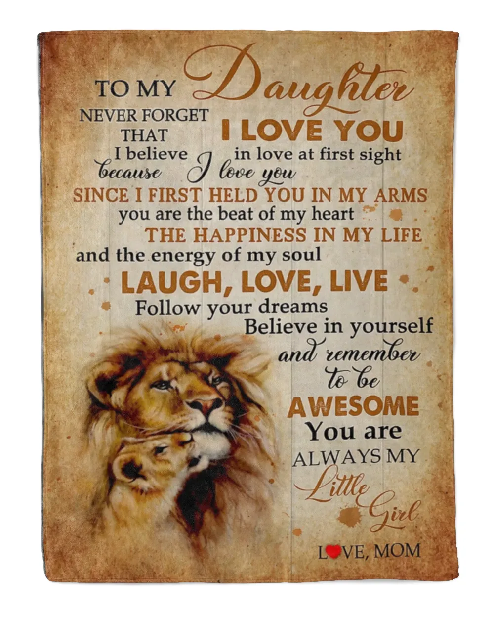 Gift For Daughter Lion Mon and Daughter FamilyTo My Daughter