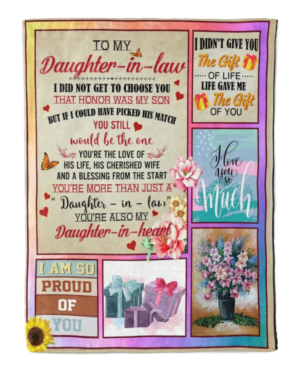 To My Daughter In law I Did Not Get To Choose You That Honor Was My Son's - Daughter In Law Throw Blanket