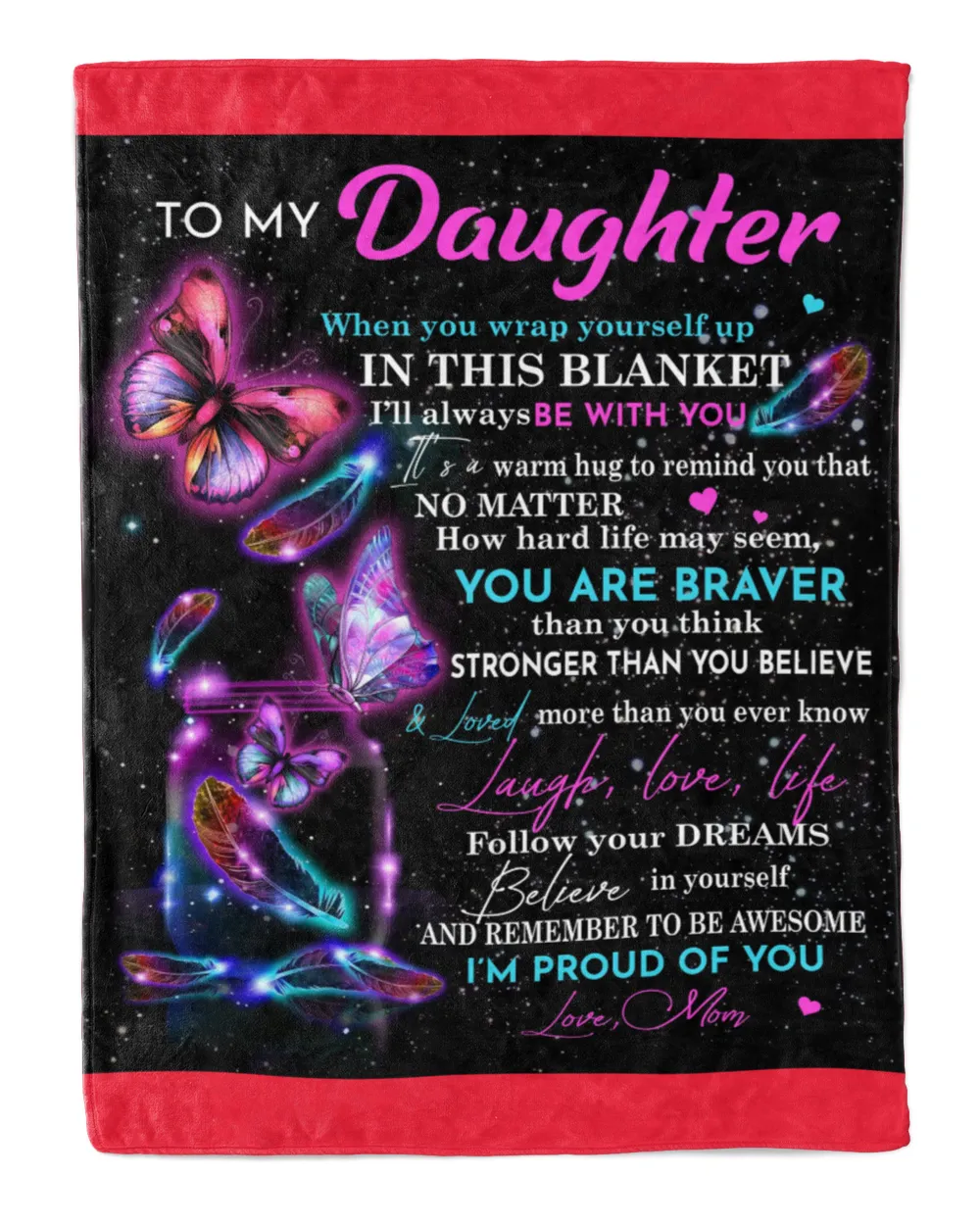 TO MY DAUGHTER LOVE  Quilt Fleece Blanket Bundle