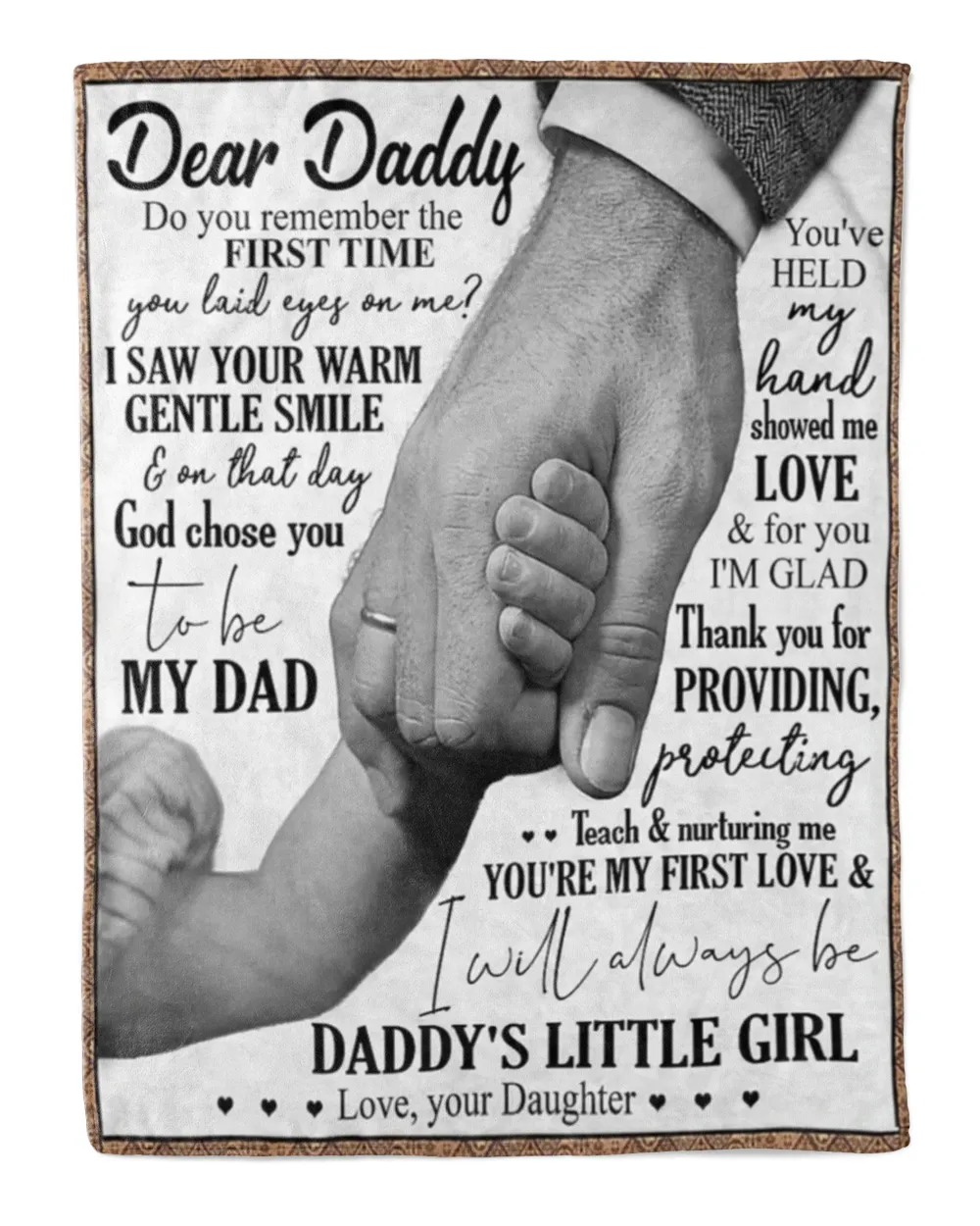 Dear daddy Quilt Fleece Blanket Bundle