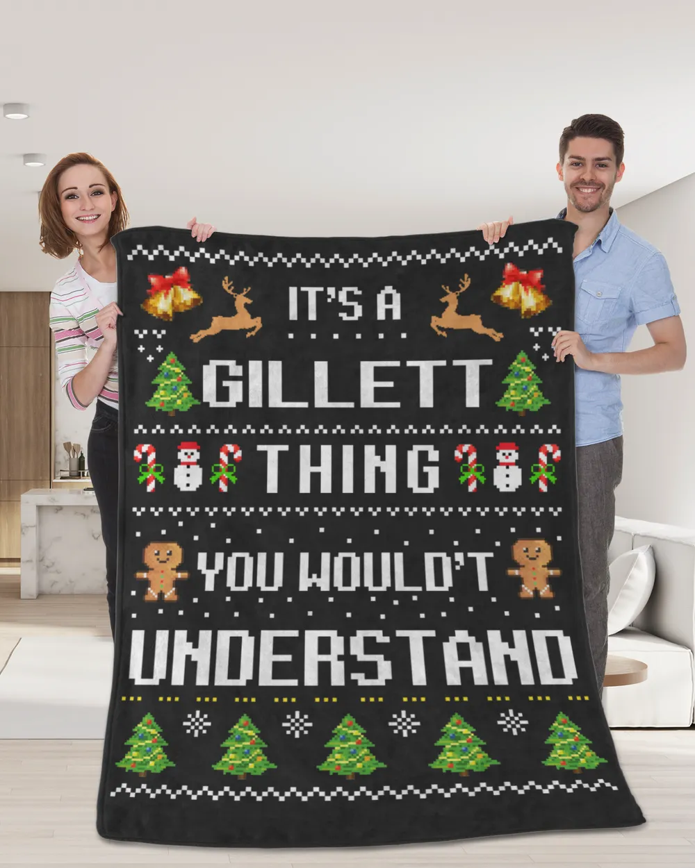 GILLETT-NT-XM17-01 Premium Mink Sherpa Blanket (60x80in) black 60x80in