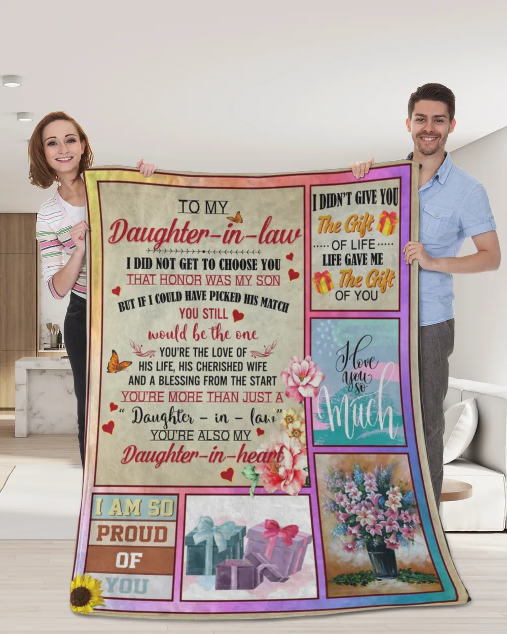 To My Daughter In law I Did Not Get To Choose You That Honor Was My Son's - Daughter In Law Throw Blanket