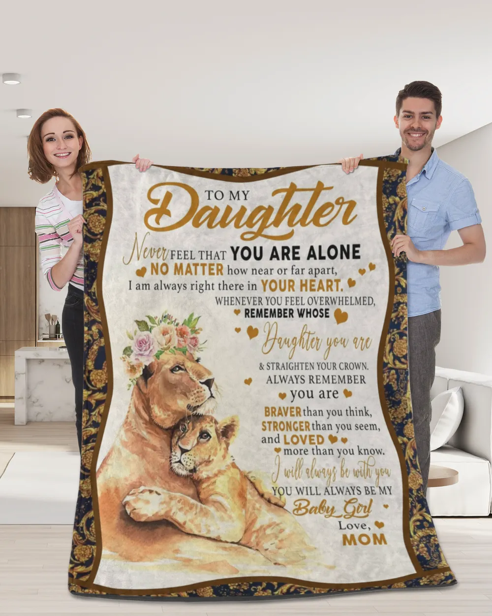 To My Daughter Never Feel That You Are Alone Blanket