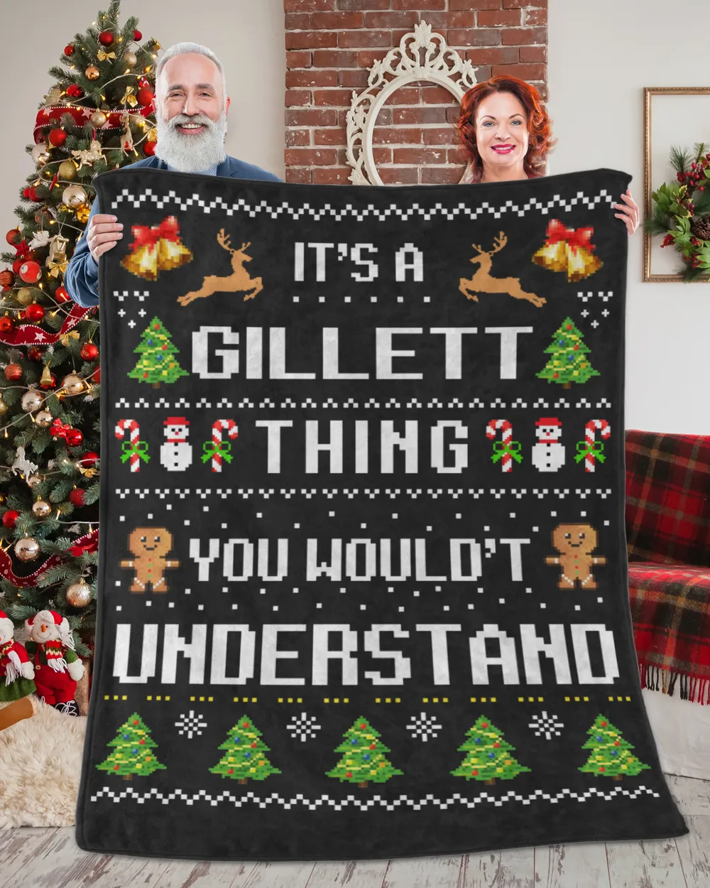 GILLETT-NT-XM17-01 Premium Mink Sherpa Blanket (60x80in) black 60x80in