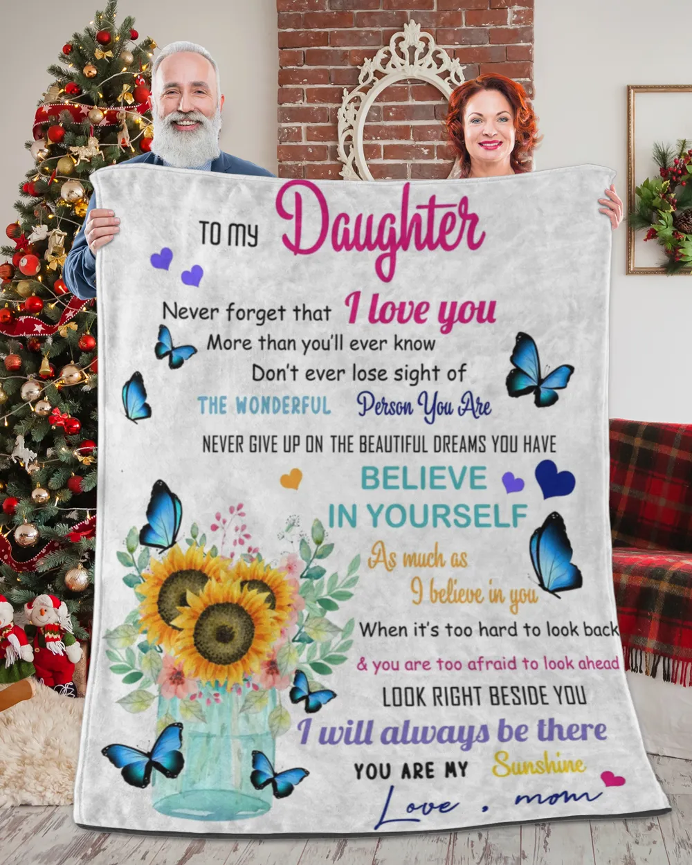 Mom To Sunflower Daughter-Never Forget That You Are My Sunshine blanket