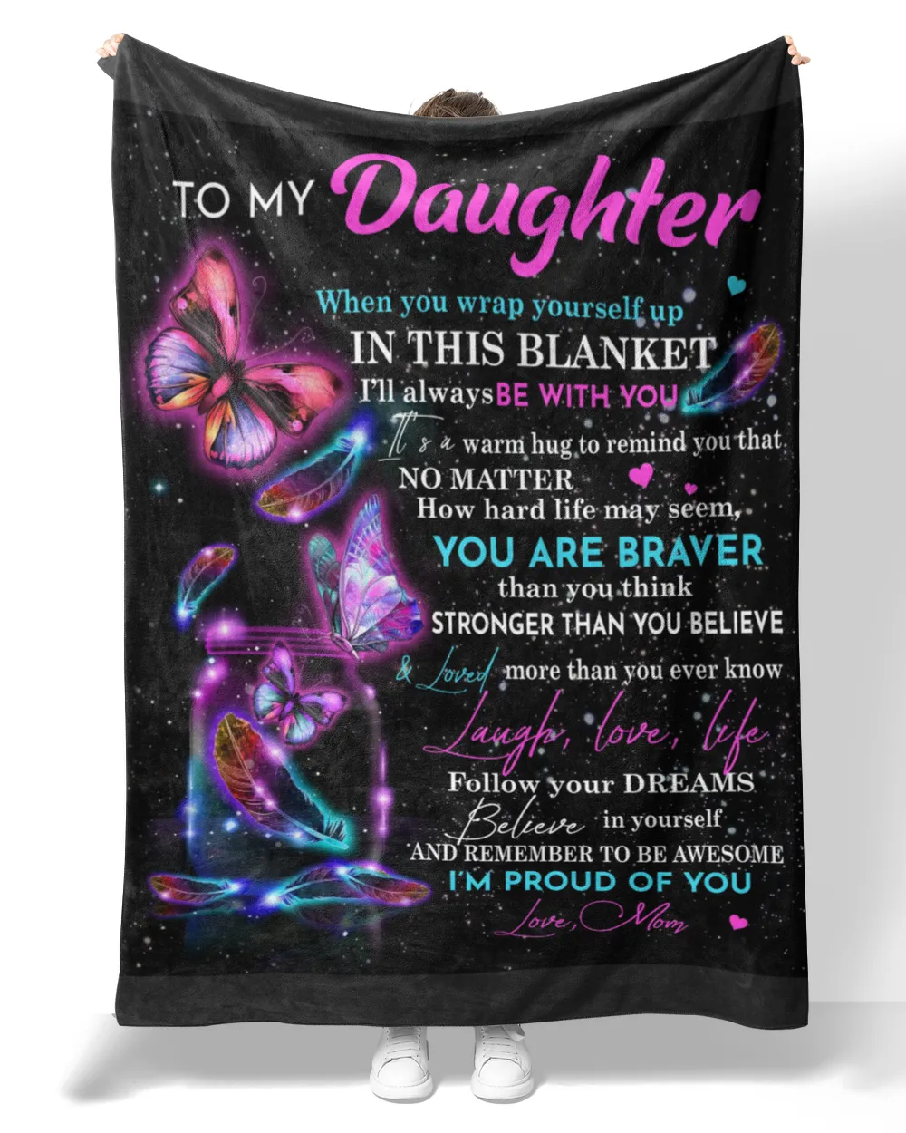 TO MY DAUGHTER LOVE  Quilt Fleece Blanket Bundle
