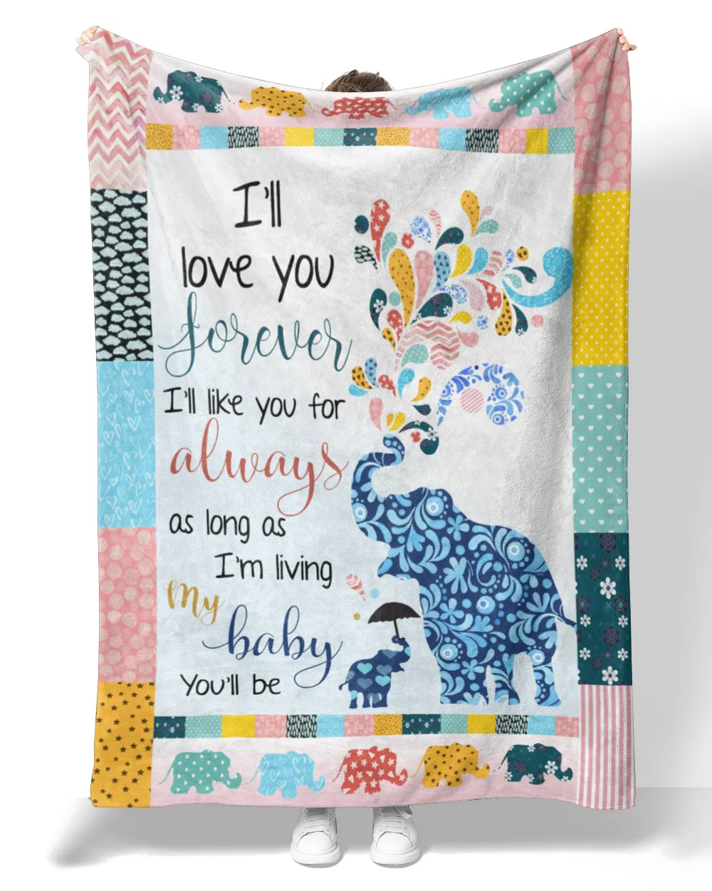 I will love you forever Premium Mink Sherpa Blanket (60x80in) black 60x80in
