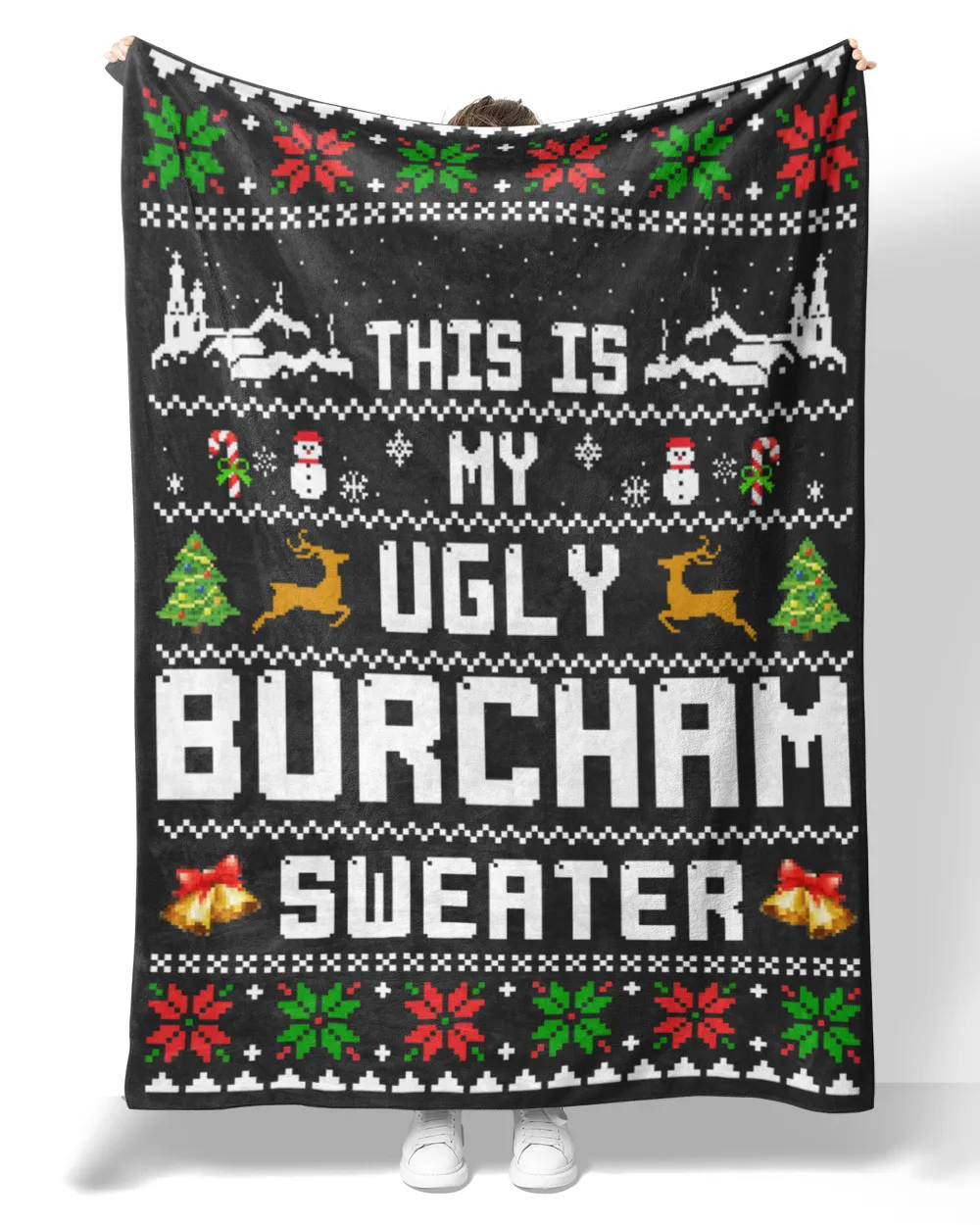 BURCHAM-NT-XM15-01 Premium Mink Sherpa Blanket (60x80in) black 60x80in
