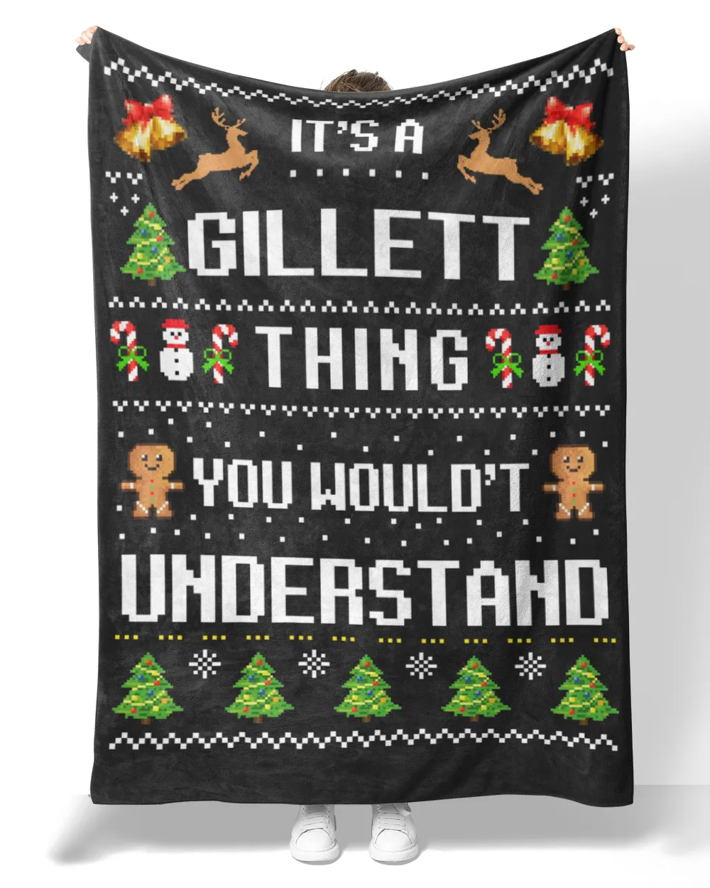 GILLETT-NT-XM17-01 Premium Mink Sherpa Blanket (60x80in) black 60x80in