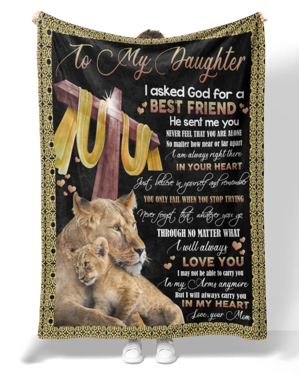 Lion To My Daughter Quilt Fleece Blanket Bundle
