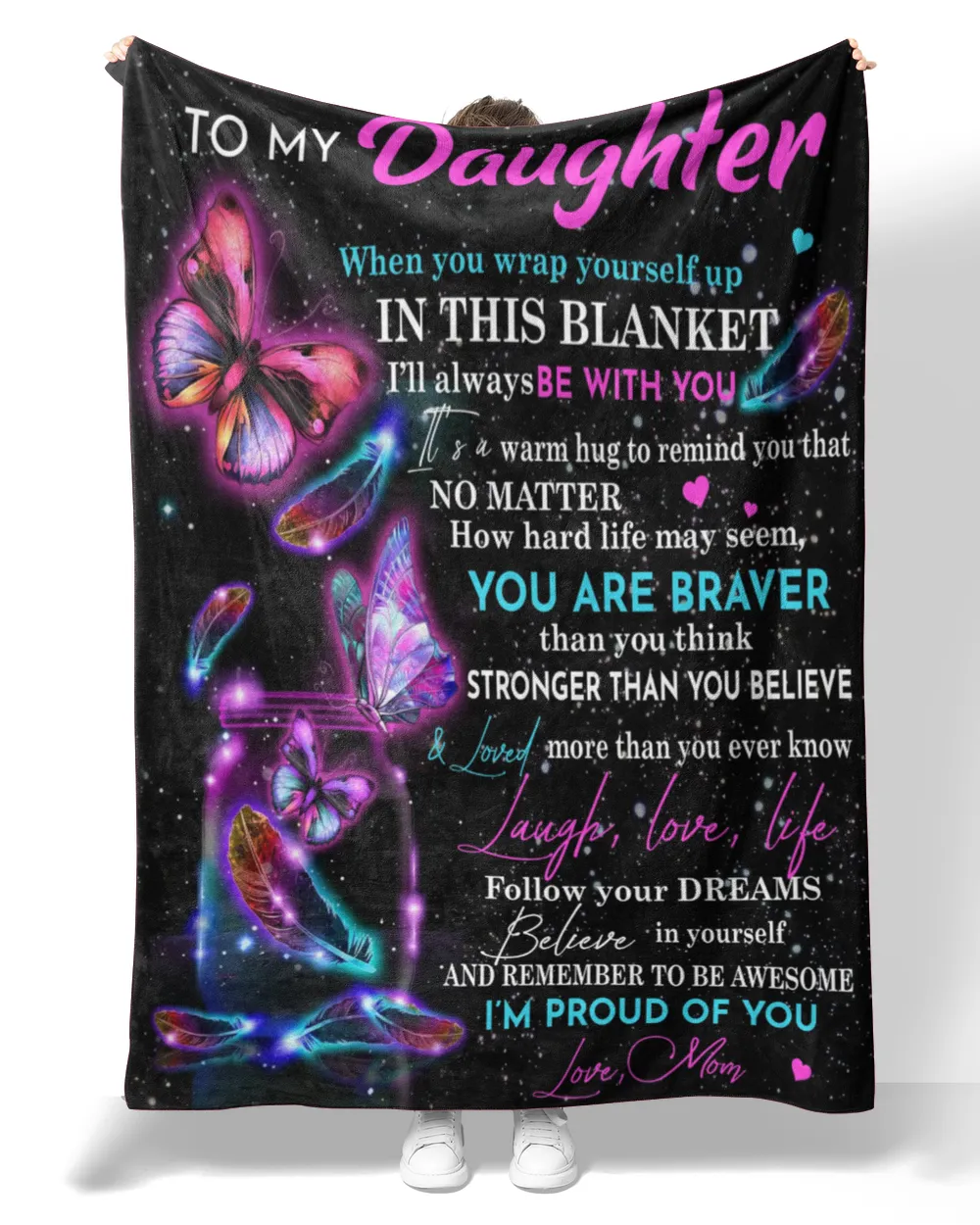 You Are Braver Than You Think Stronger Than You Believe Quilt Fleece Blanket Bundle