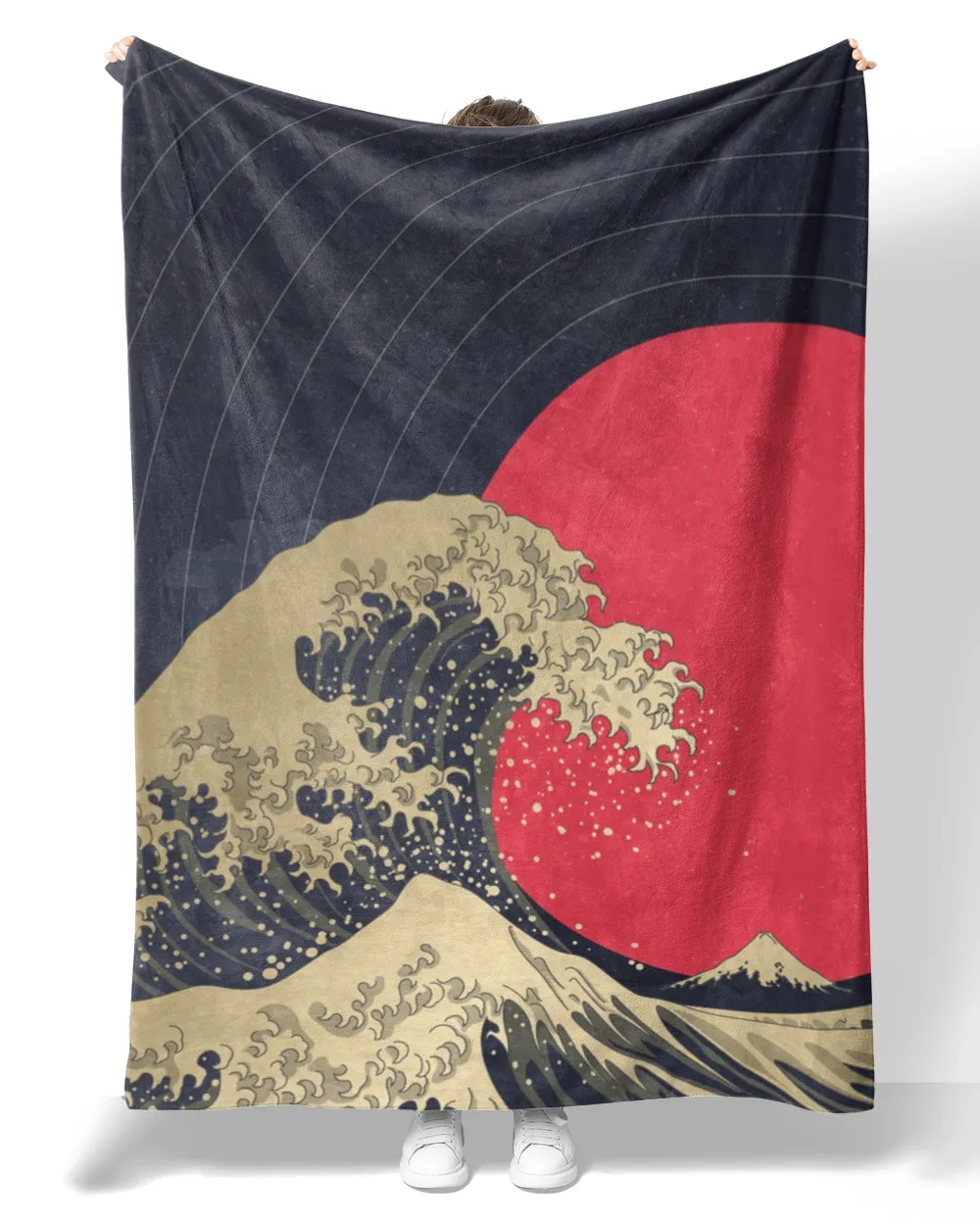 Japanese Kangawa Wave Art Blankets