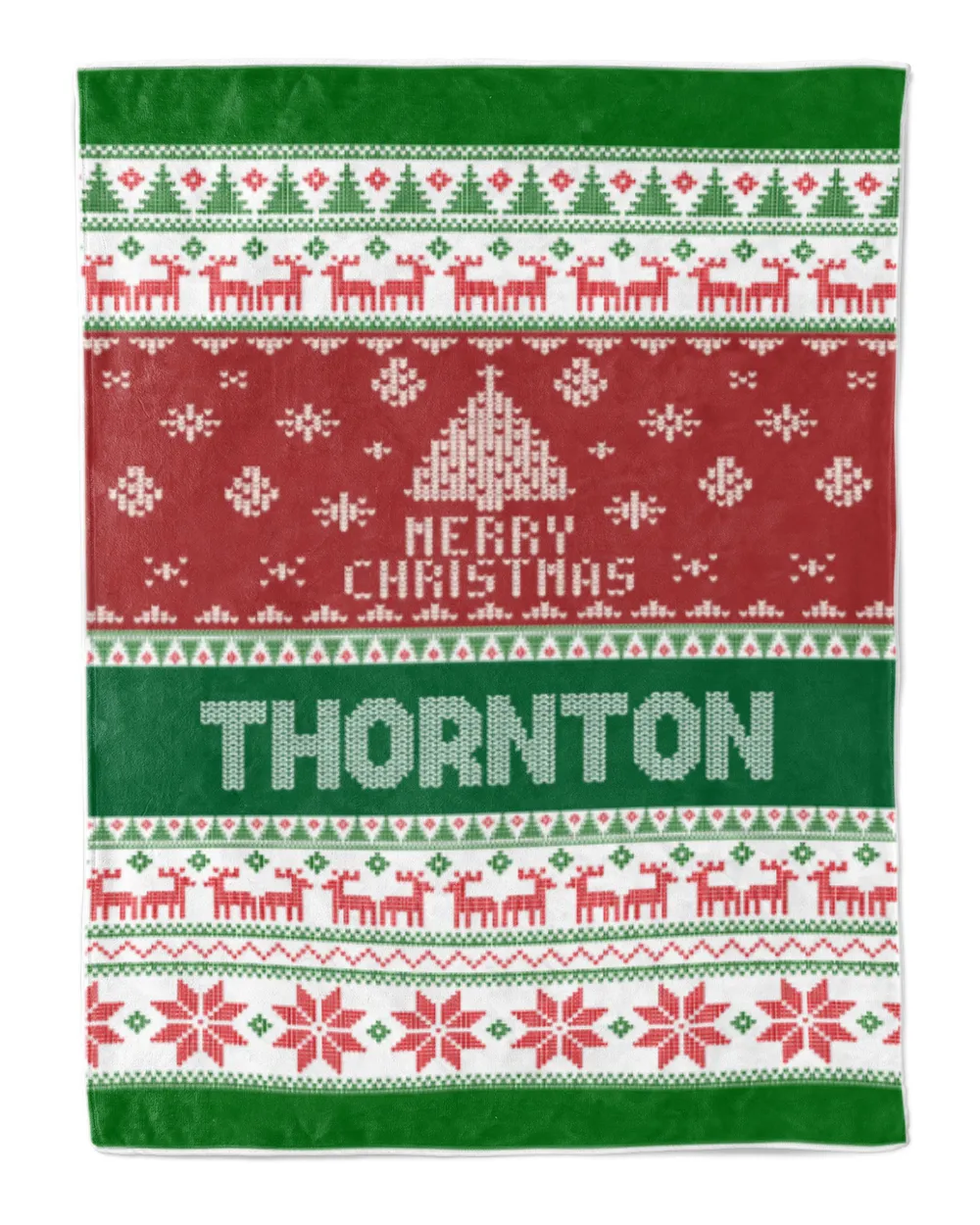 Merry Christmas Fleece Blanket, Personalized Christmas Blanket Gifts for Fbus04205 Thornton XMASBL01 Premium Mink Sherpa Blanket (60x80in) white 60x80in