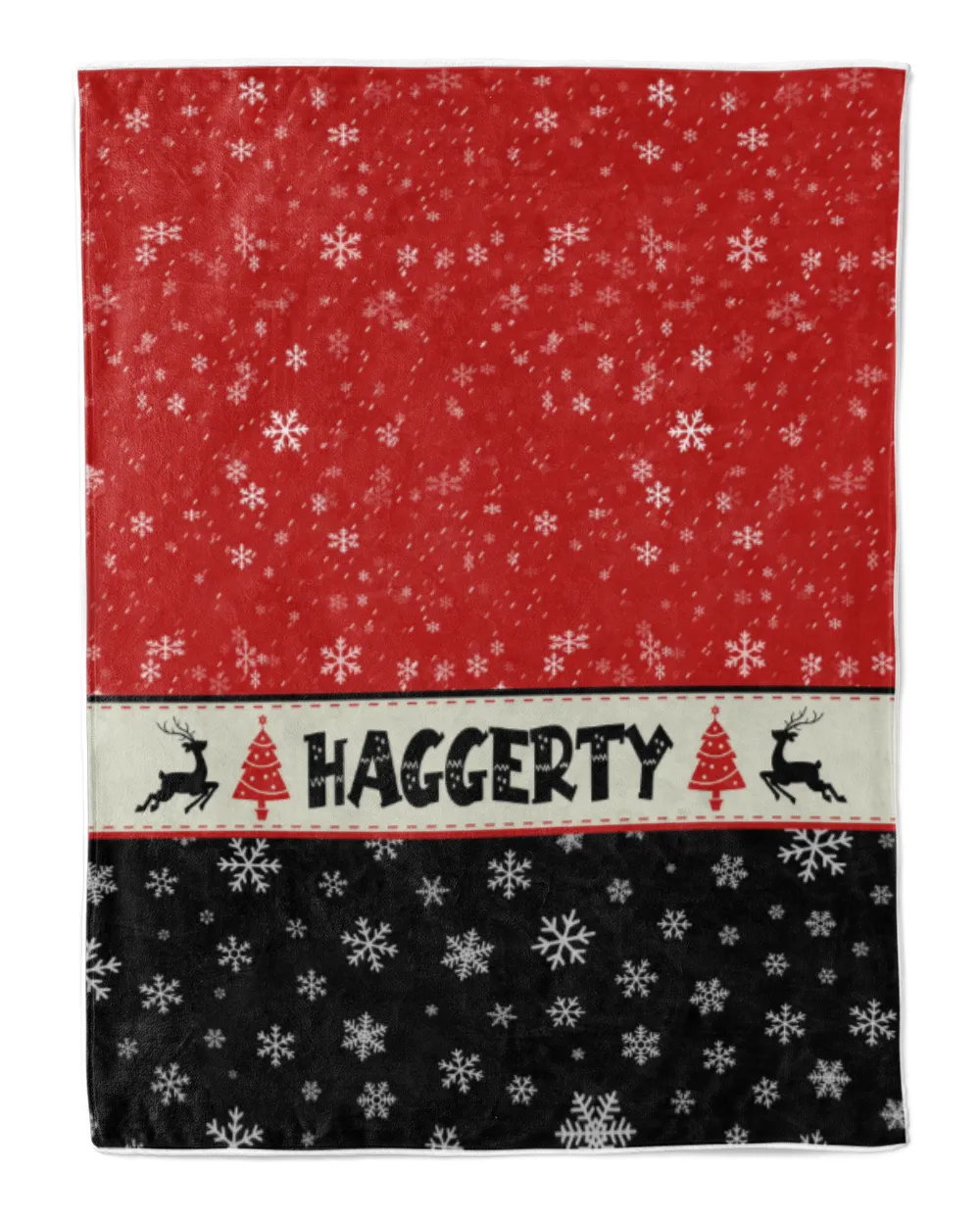 Personalized Christmas Blanket, Xmas Holiday Blanket, Custom Soft Cozy Sherpa Fleece Throw Blankets, Christmas Gift for Fbus04260 Haggerty XMASBL03 Premium Mink Sherpa Blanket (60x80in) white 60x80in