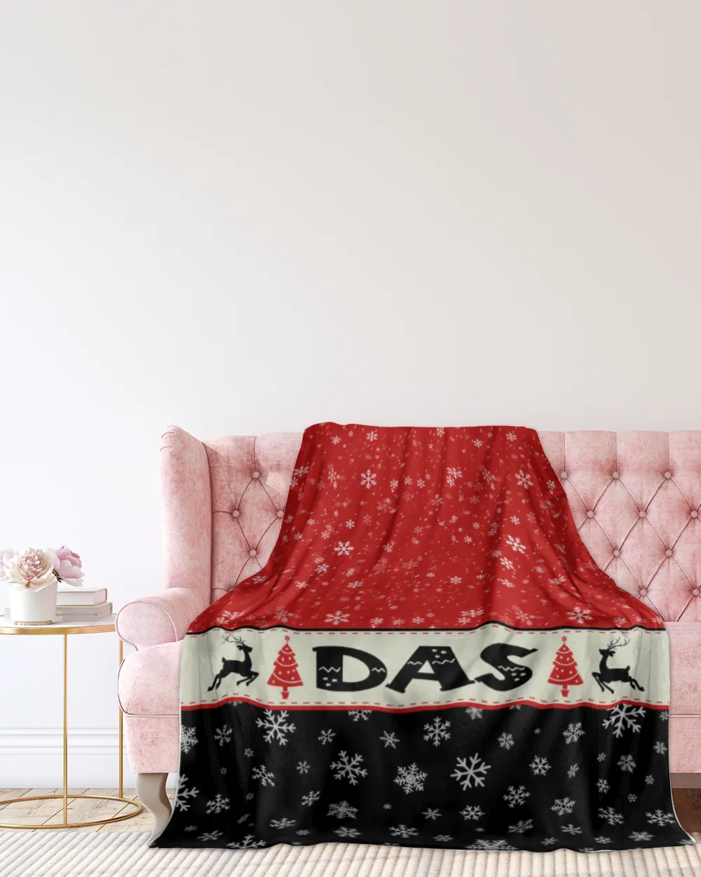 Personalized Christmas Blanket, Xmas Holiday Blanket, Custom Soft Cozy Sherpa Fleece Throw Blankets, Christmas Gift for Fbus00289 Das XMASBL03 Premium Mink Sherpa Blanket (60x80in) white 60x80in
