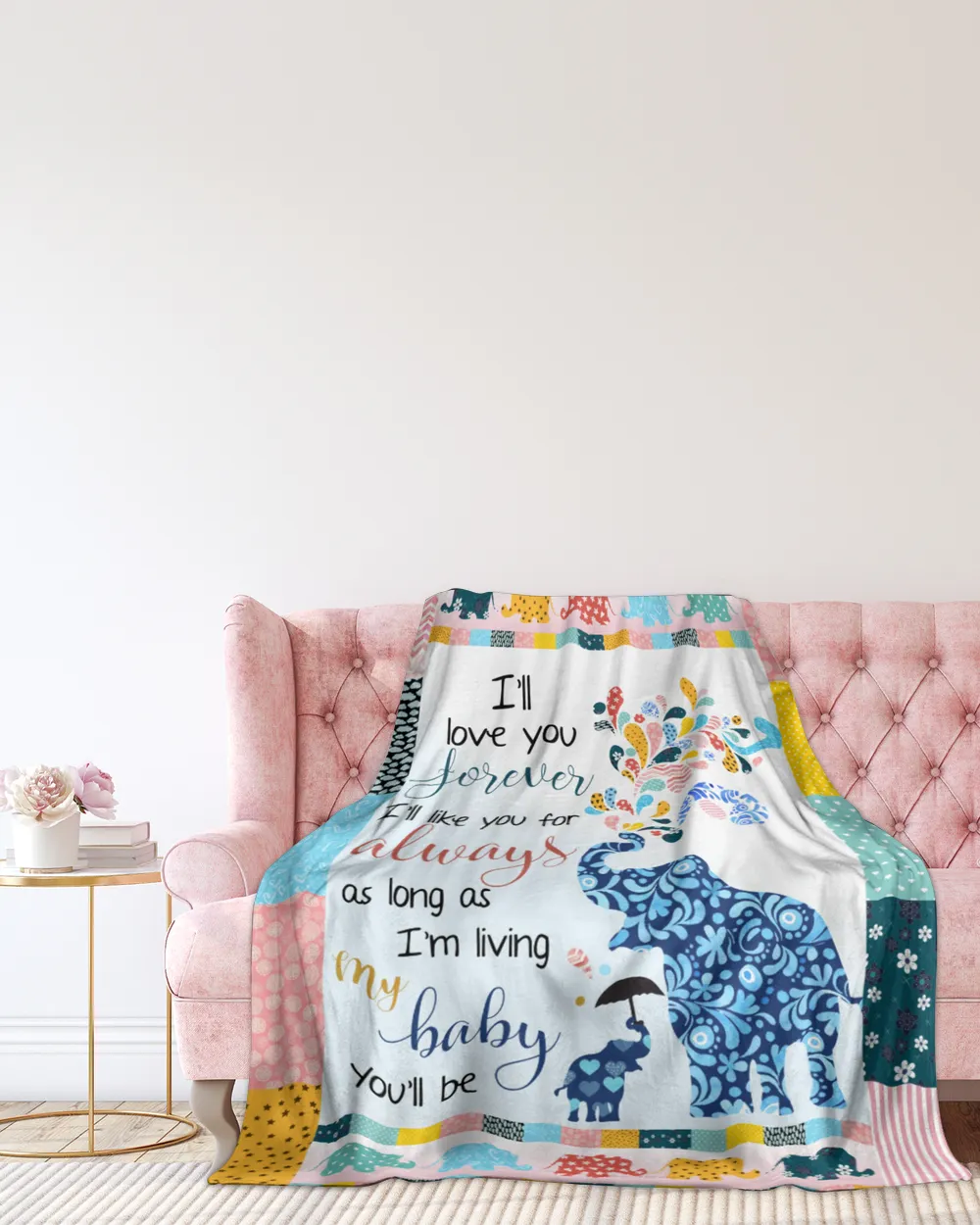 I will love you forever Premium Mink Sherpa Blanket (60x80in) black 60x80in